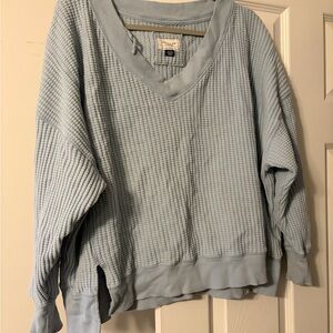 American Eagle Outfitters Light Blue V-Neck Sweater